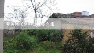 养黄鳝泥鳅的池塘怎么建