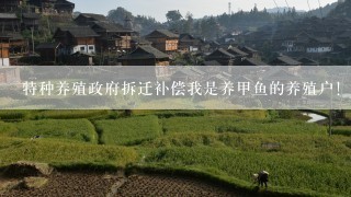 特种养殖政府拆迁补偿我是养甲鱼的养殖户！甲鱼塘有二亩多地用红砖做的围子，坡度全用混凝土搞的护坡。现