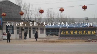 关于养殖：养蝎子大概需要多长时间可以赚回本钱