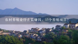 农村养殖业什么最赚钱：15个养殖项目？