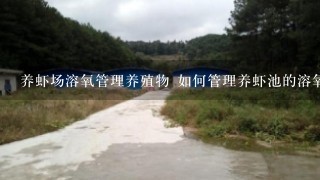 养虾场溶氧管理养殖物 如何管理养虾池的溶氧