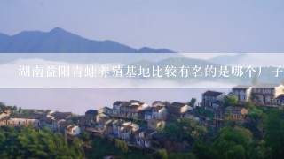 湖南益阳青蛙养殖基地比较有名的是哪个厂子？