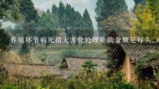 养殖环节病死猪无害化处理补助金额是每头_元.