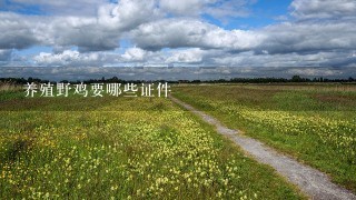 养殖野鸡要哪些证件