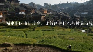 福建山区山比较高，比较冷种什么药材最值钱?