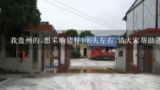 我贵州的,想采购猪仔100头左右,请大家帮助选择1下品种,和哪个养殖场猪仔质量最好,