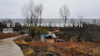 建设1个200头驴的养殖场需要多少钱