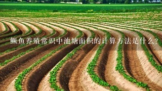 鳜鱼养殖常识中池塘面积的计算方法是什么？