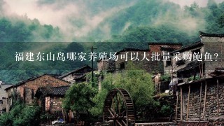 福建东山岛哪家养殖场可以大批量采购鲍鱼？