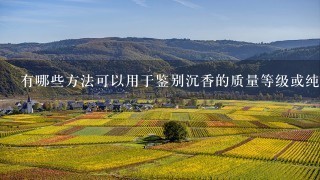 有哪些方法可以用于鉴别沉香的质量等级或纯度水平？