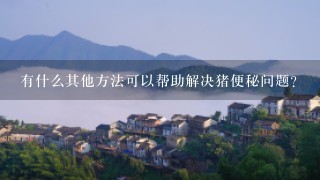 有什么其他方法可以帮助解决猪便秘问题