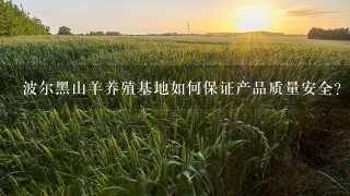 波尔黑山羊养殖基地如何保证产品质量安全