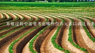 养殖过程中需要考虑哪些营养元素以满足鱼类对它们的需求