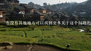 有没有其他地方可以找到更多关于这个问题的信息和资源呢