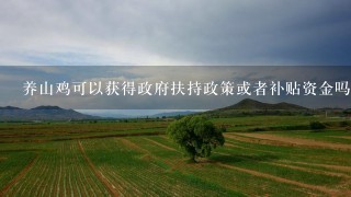 养山鸡可以获得政府扶持政策或者补贴资金吗