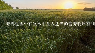 养鸡过程中在饮水中加入适当的营养物质有利于提高养殖效益吗