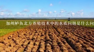 加州鲈鱼北方养殖技术中的水质问题是什么问题