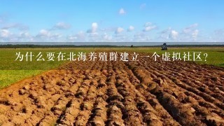 为什么要在北海养殖群建立一个虚拟社区