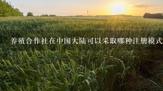 养殖合作社在中国大陆可以采取哪种注册模式