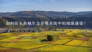 如何防止鱼塘生态养殖系统中的细菌感染