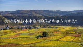 野猪养殖技术中常用的药品和剂方有哪些?